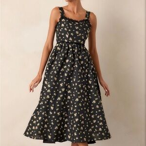 Red Dress Boutique Black Floral Midi Dress